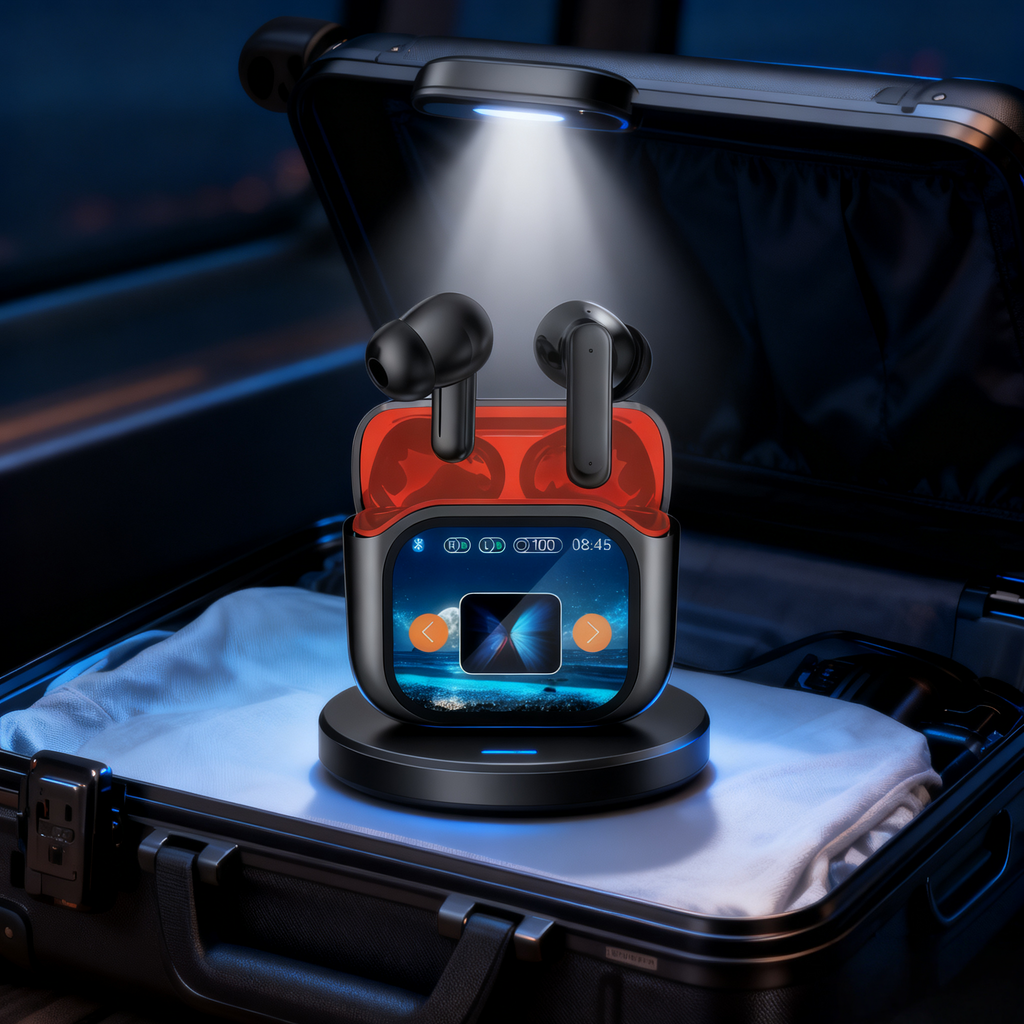 LED Touch Screen In-Ear ANC + ENC Bluetooth Earbuds – Dual Color