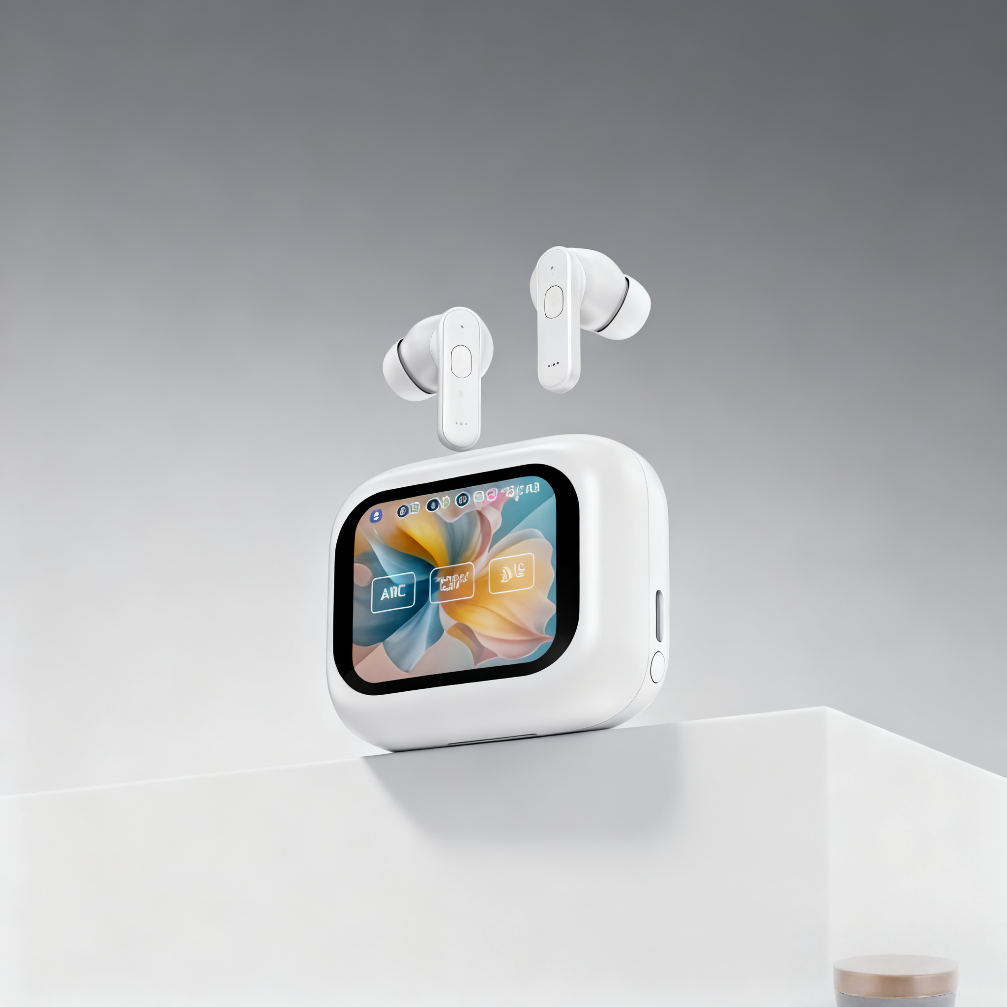 Full-Color Touchscreen ANC In-Ear Bluetooth Headphones – Dual Color