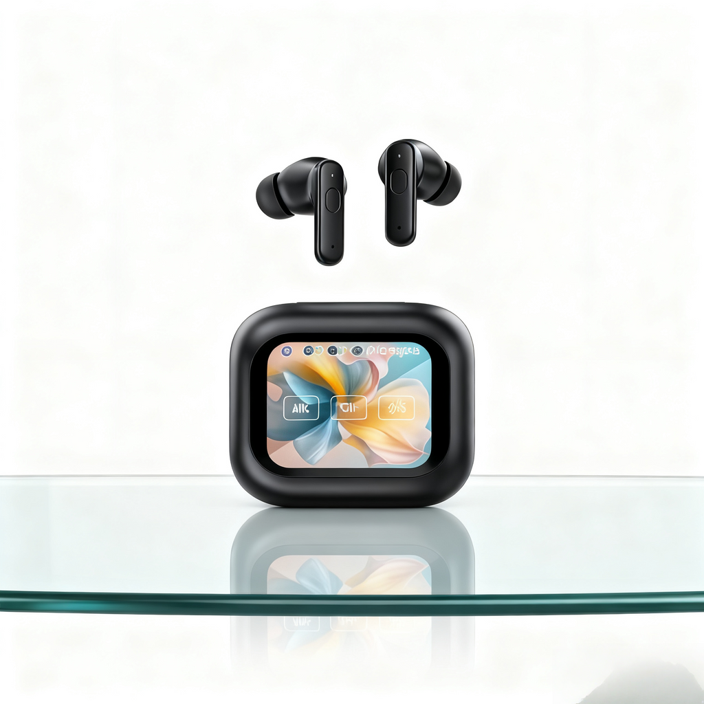 Full-Color Touchscreen ANC In-Ear Bluetooth Headphones – Dual Color